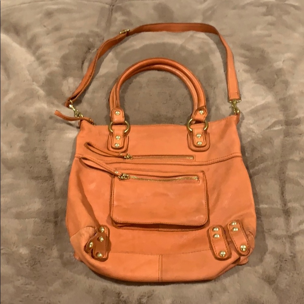 Linea pelle orange leather purse
